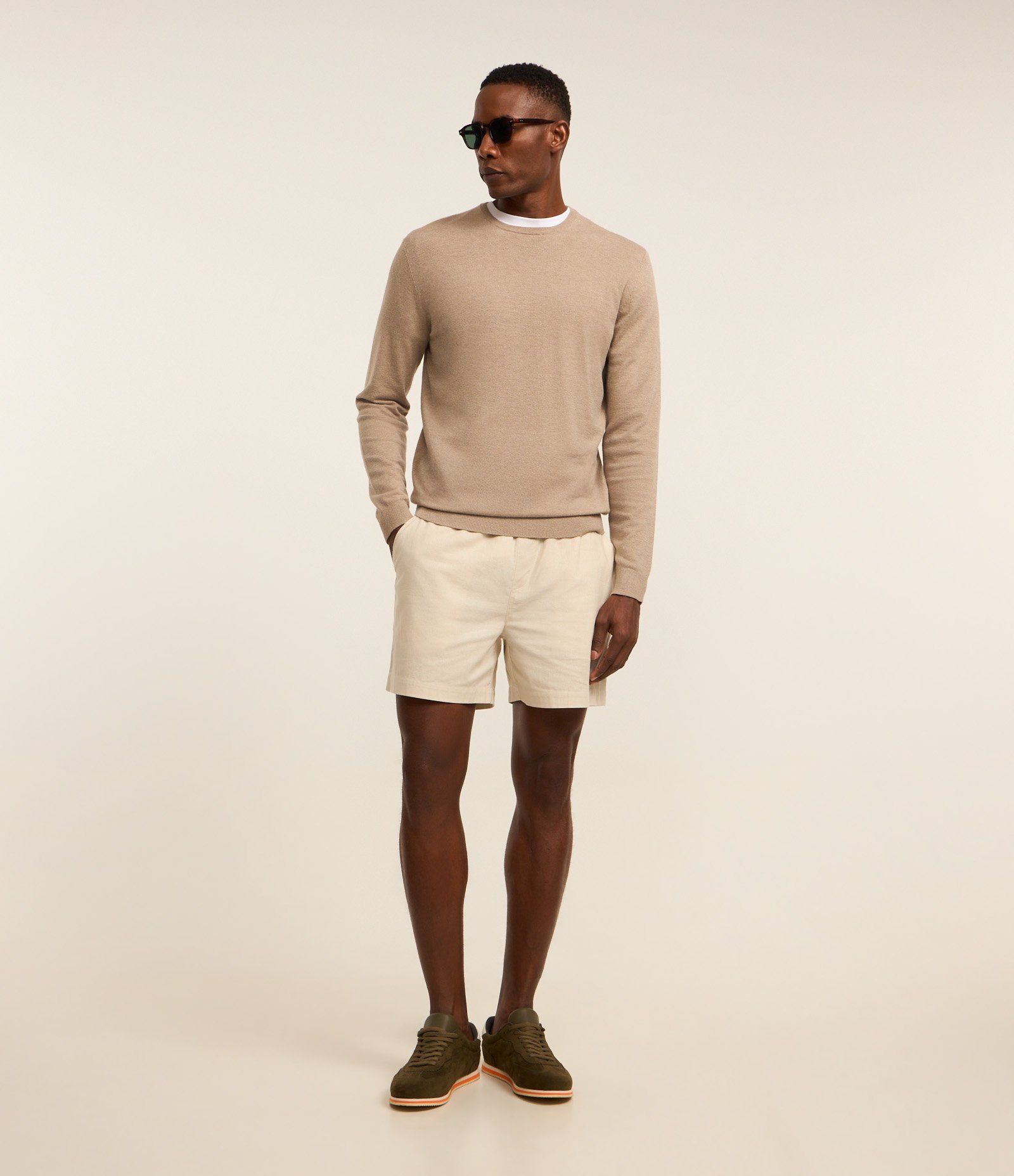 Suéter Básico em Efeito Tricô com Acabamento Canelado Marrom 4