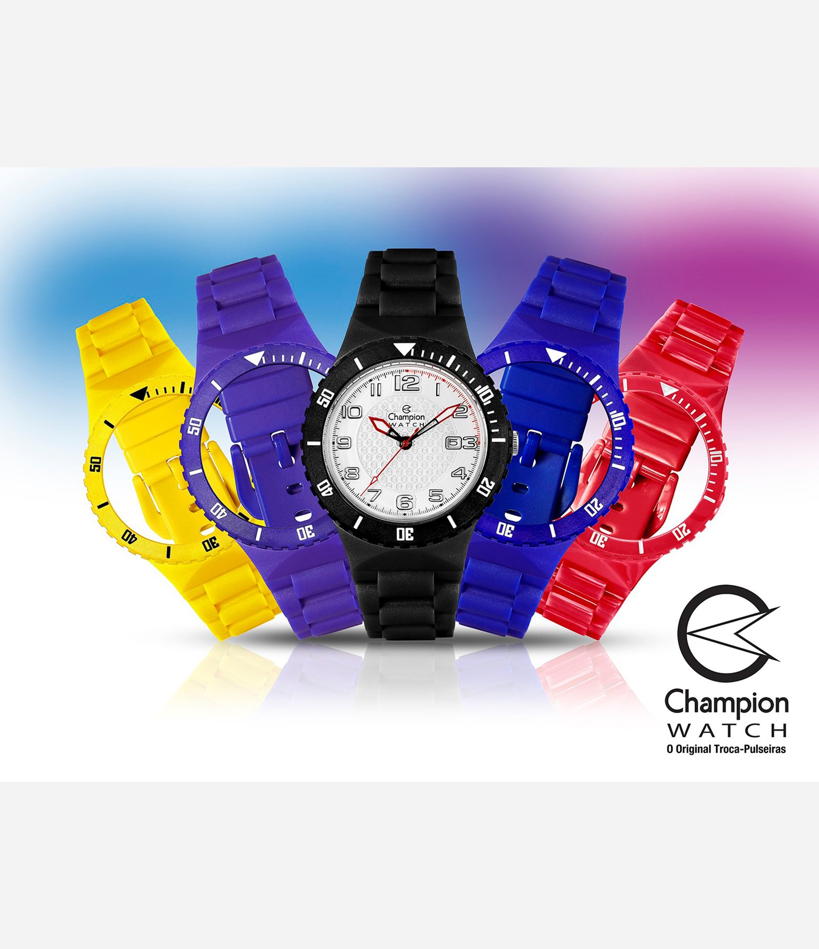 Kit Troca Pulseira Champion Unissex Analógico Multicores 2