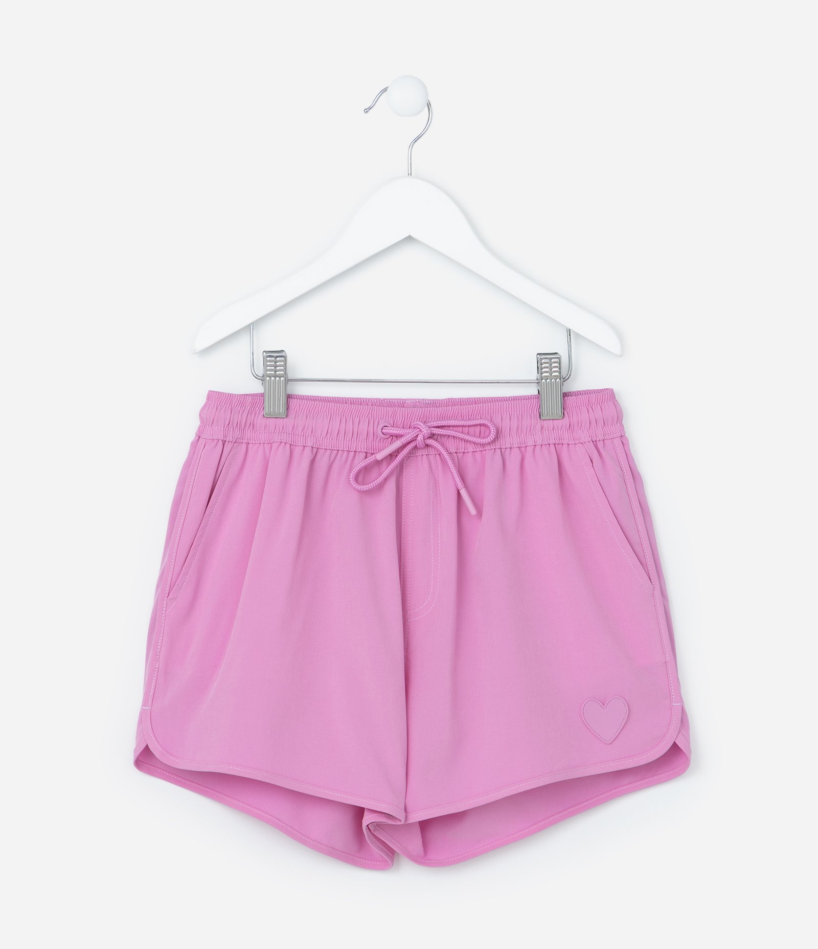 Short Runner Infantil em Microfibra com Amarração - Tam 5 a 14 Anos Rosa 1