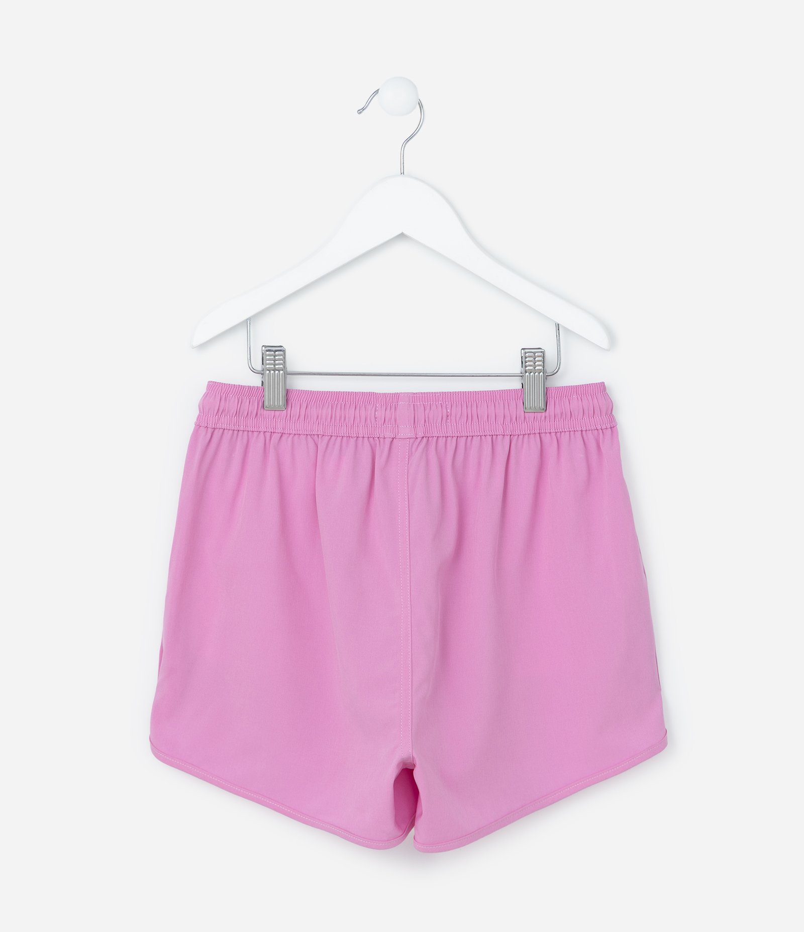 Short Runner Infantil em Microfibra com Amarração - Tam 5 a 14 Anos Rosa 2