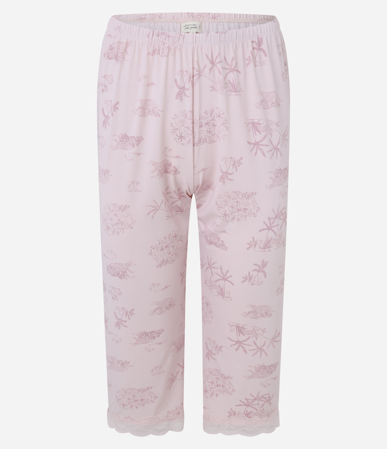 Pijama Capri em Microfibra Leve com Estampa Floresta e Onça Rosa 7