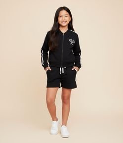 Short Infantil em Moletom com Bolsos - Tam 5 a 14 Anos