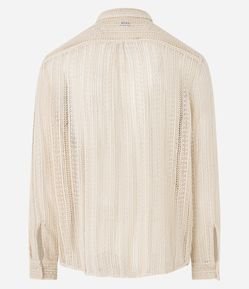 Camisa em Algodão com Textura Efeito Renda