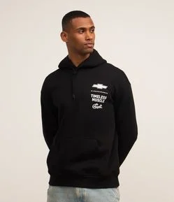 Casaco Relaxed em Fleece com Estampa de Camaro Amarelo