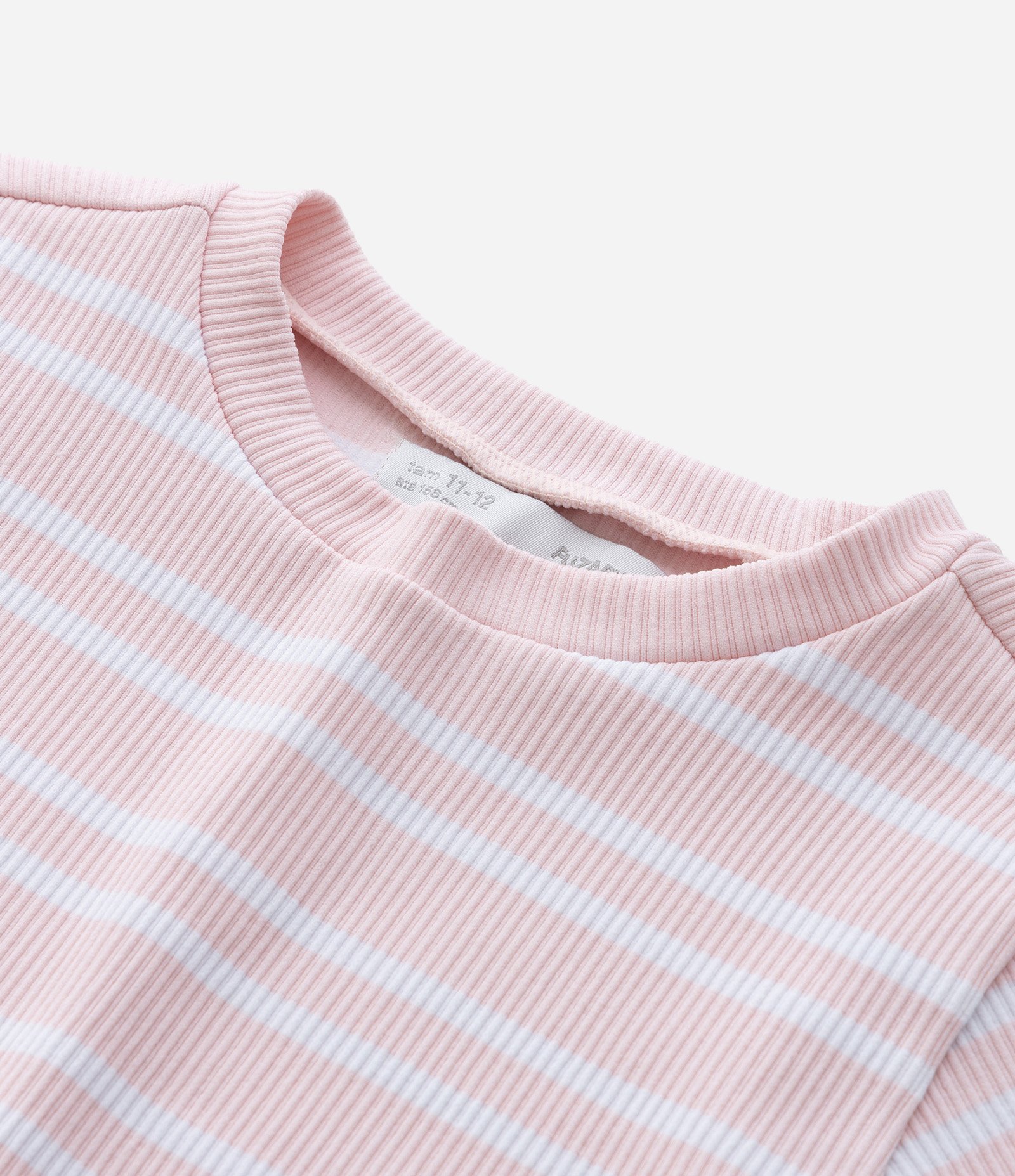 Camiseta Infantil Seamless com Estampa Listrada - Tam 5 a 14 Anos Rosa/Branco 6