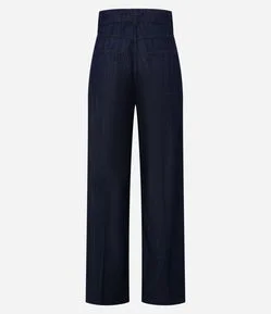 Calça Wide Leg em Jeans Semi Alfaiatada
