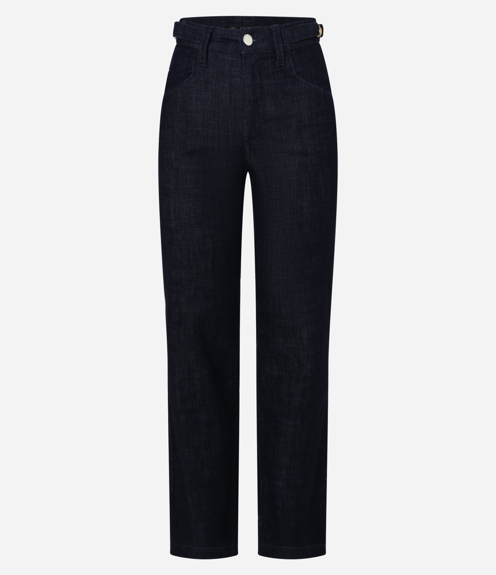 Calça Reta em Jeans com Fivela Lateral Azul 5