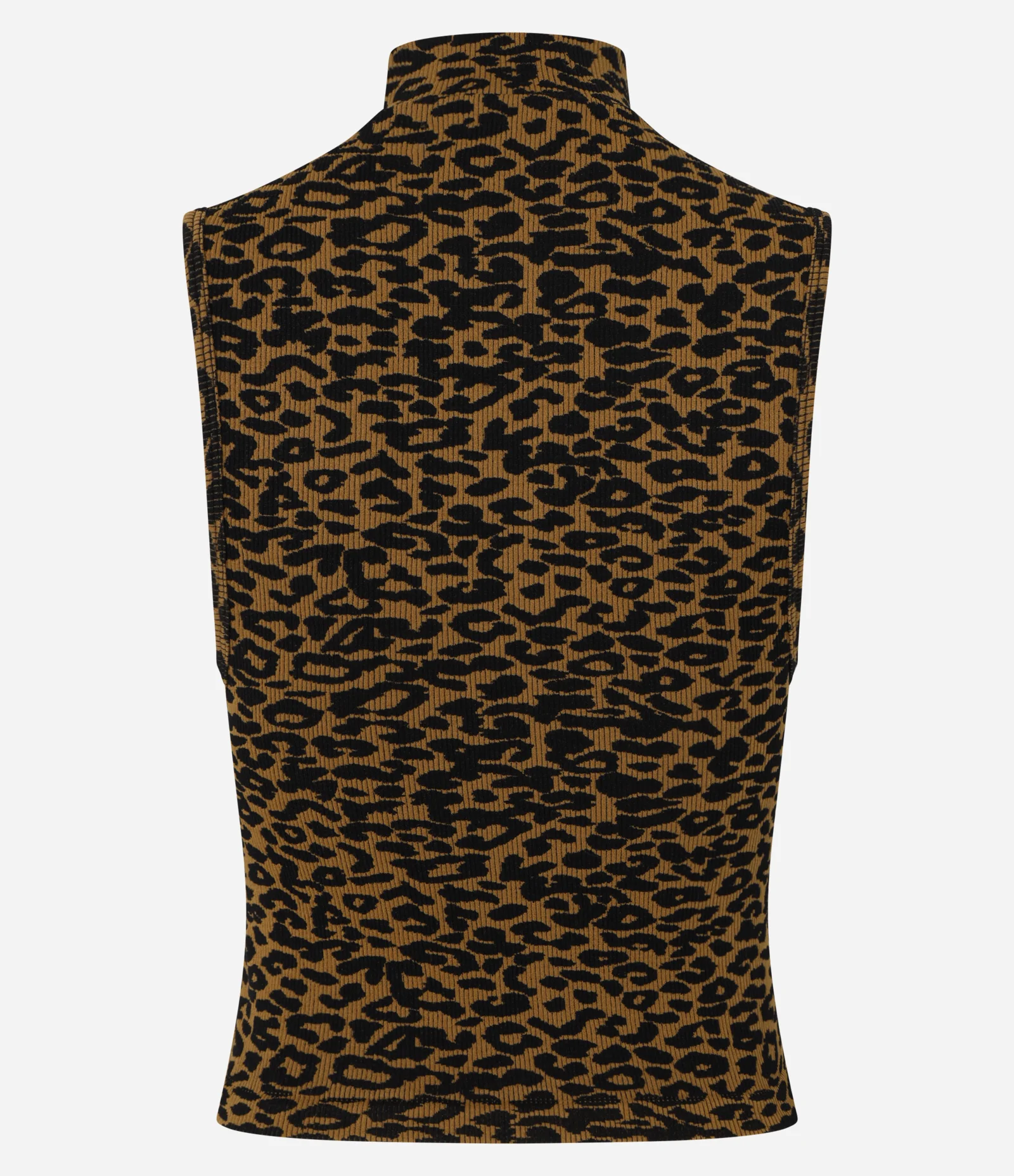 Blusa em Poliamida Seamless com Golinha Alta e Estampa Animal Print Marrom 2