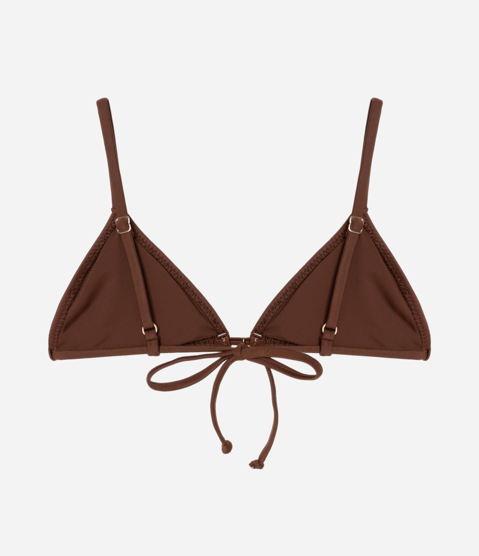 Biquíni Top Cortininha em Microfibra com Pesponto em Fio Metalizado Marrom 5
