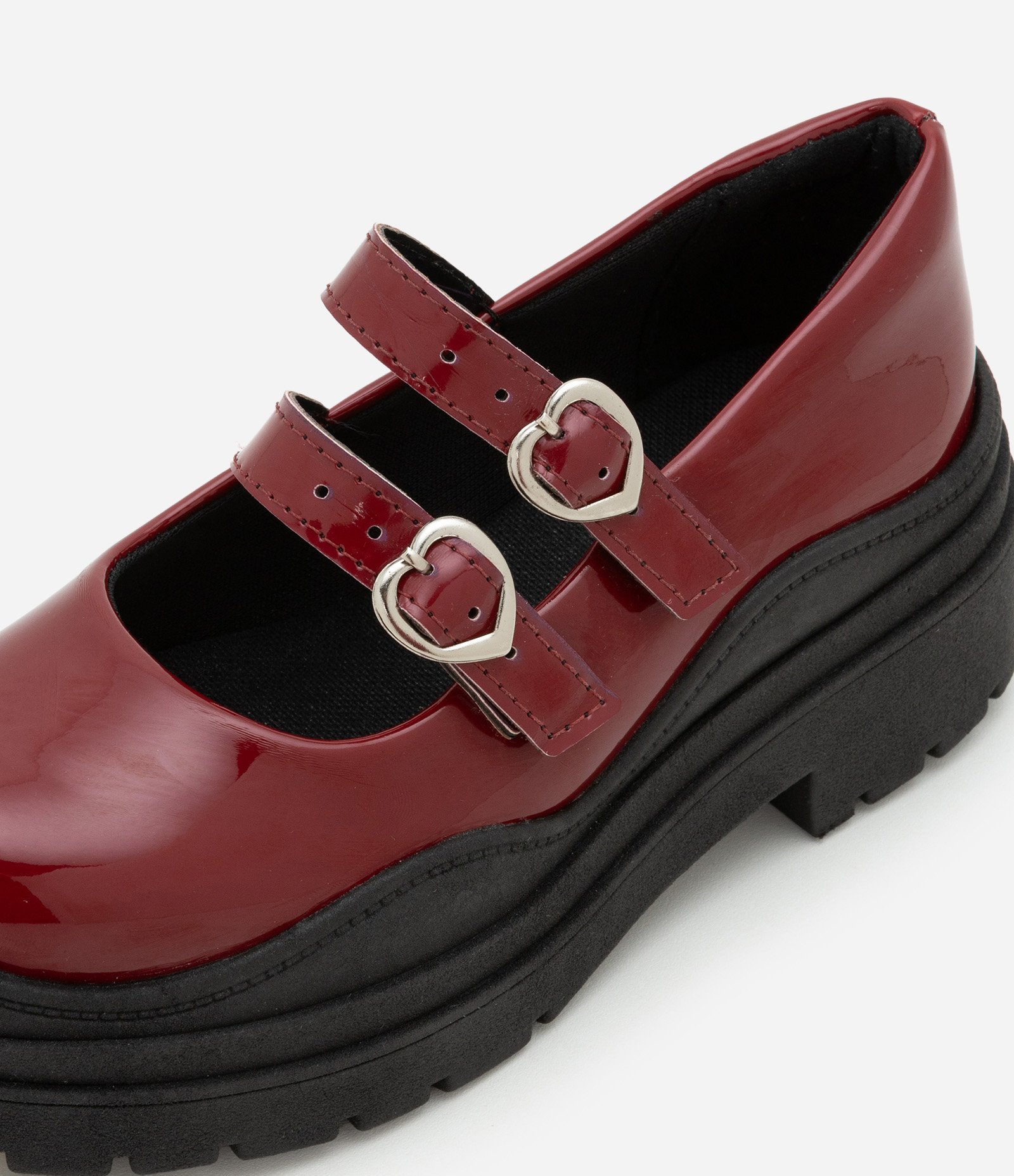 Sapato Boneca Infantil com Tira Dupla e Fivela Coração - Tam 25 a 32 Vermelho 3