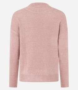 Suéter em Tricô Texturizado com Cava Deslocada