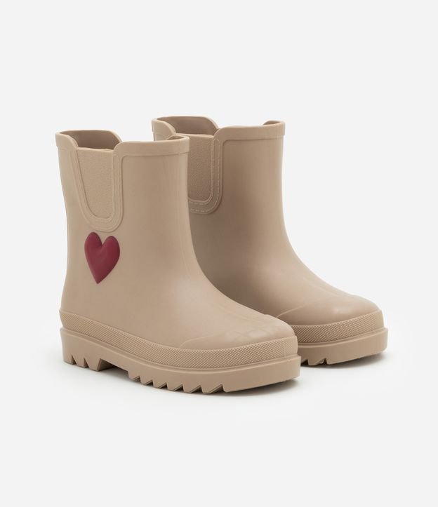 Bota Galocha Infantil com Patch de Coração - Tam 23/24 ao 29/30