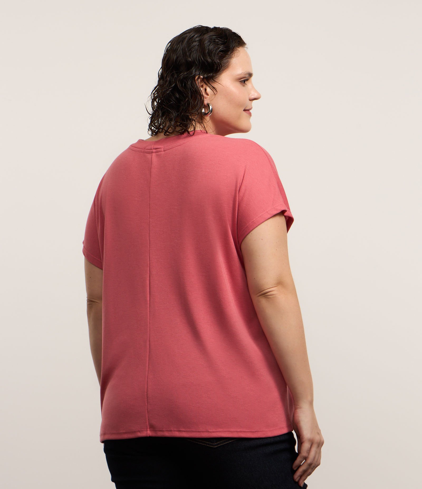 Blusa Básica em Ribana sem Cava Curve & Plus Size Salmão 2
