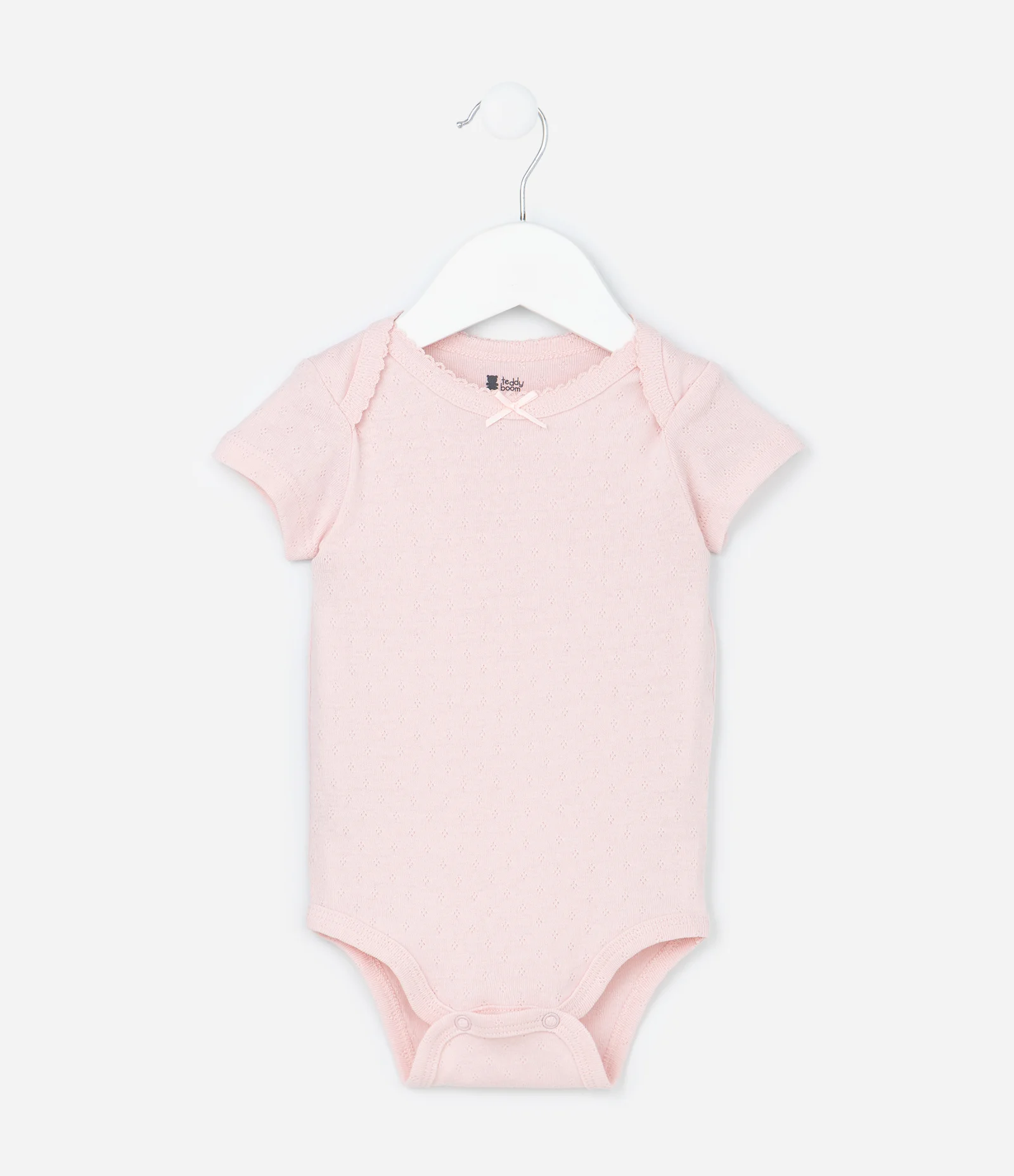 Body Infantil Texturizado com Lacinho - Tam RN a 18 meses Rosa 2