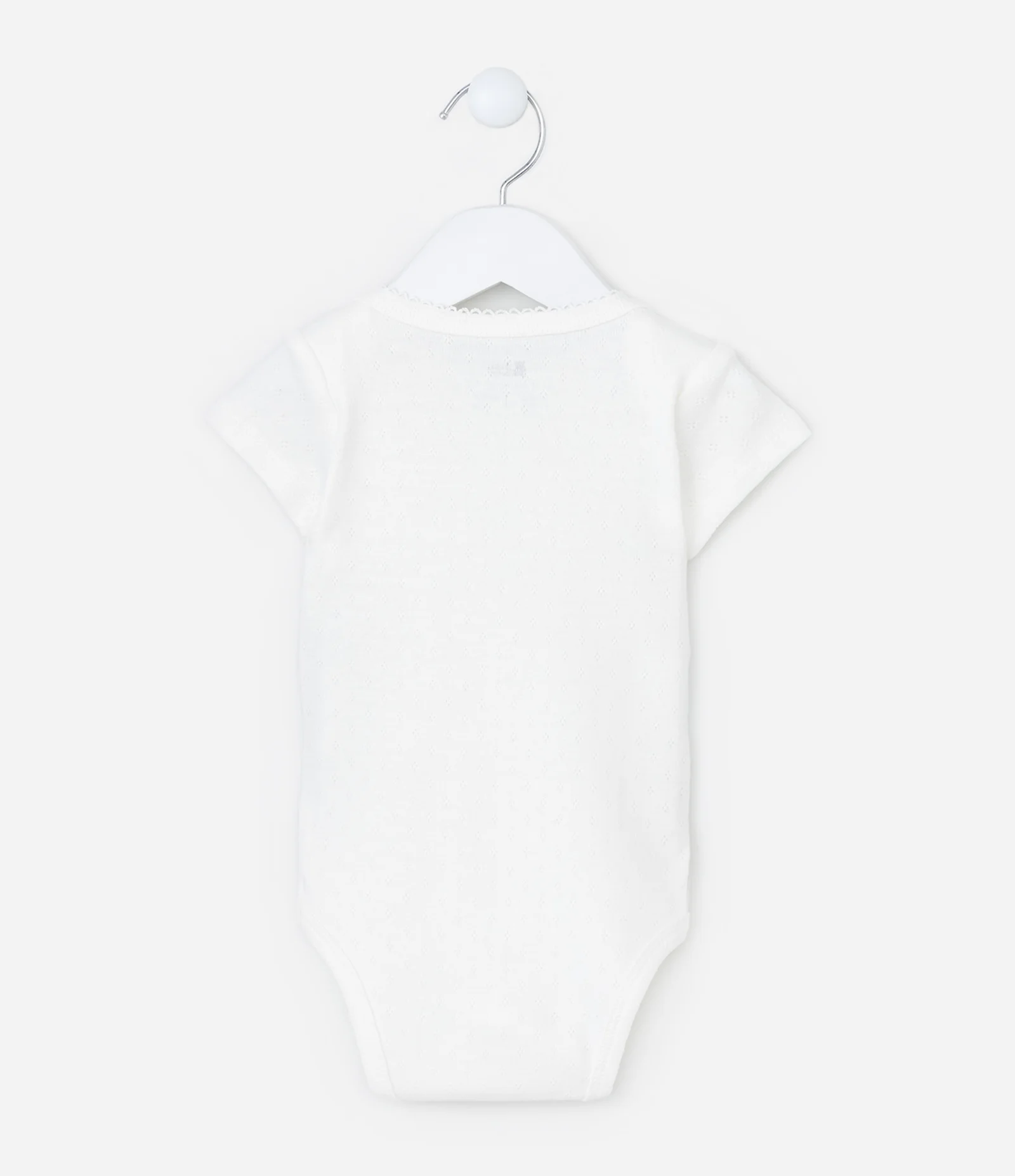 Body Infantil Texturizado com Lacinho - Tam RN a 18 meses Branco 3