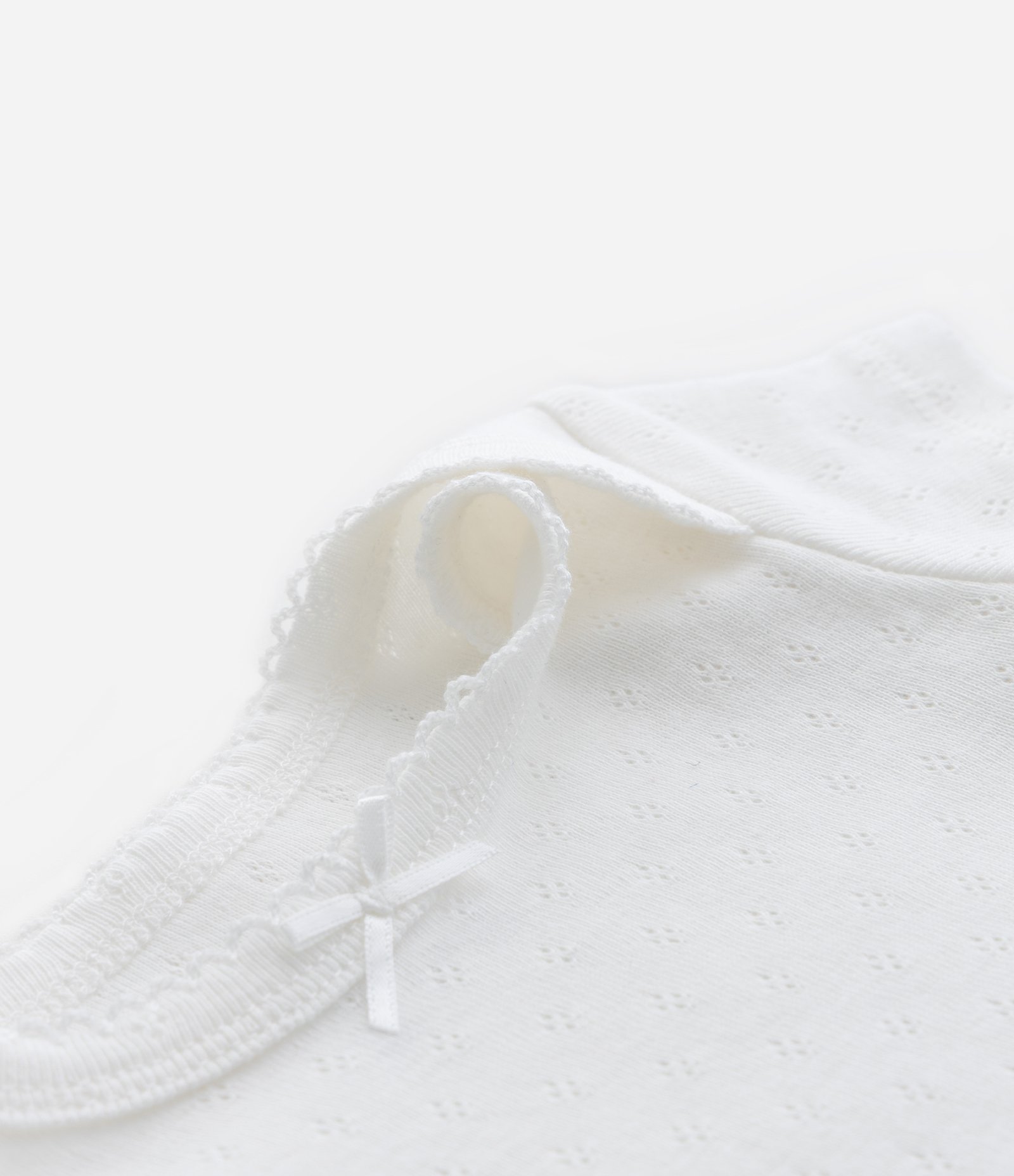 Body Infantil Texturizado com Lacinho - Tam RN a 18 meses Branco 6