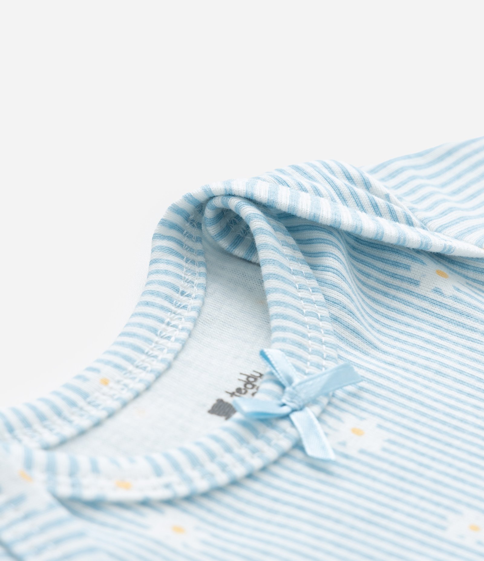 Body Infantil com Estampa de Listras e Margaridas - Tam 0 a 18 meses Azul 5