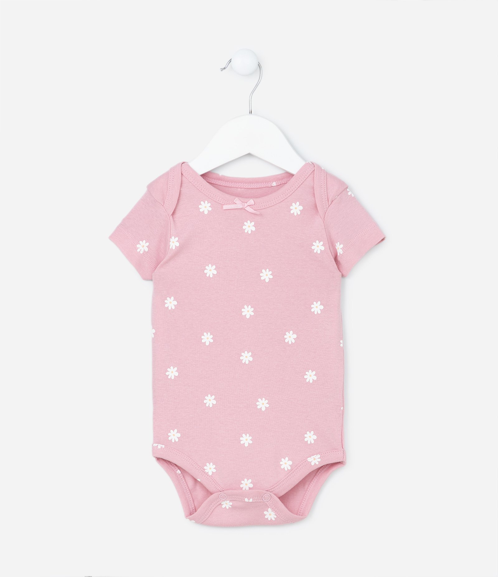 Body Infantil com Estampa Margaridas - Tam  RN a 18 meses Rosa 1