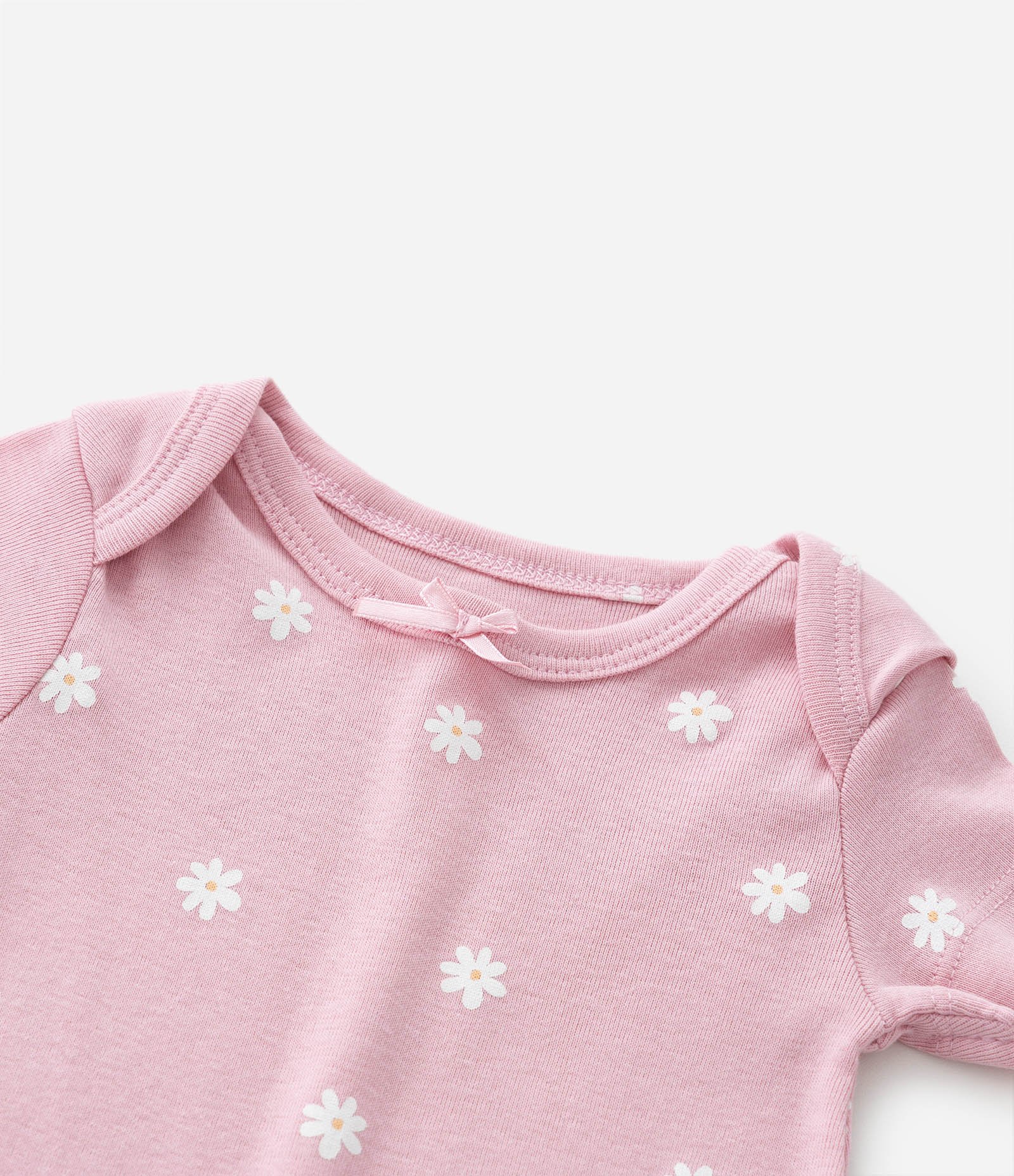 Body Infantil com Estampa Margaridas - Tam  RN a 18 meses Rosa 6