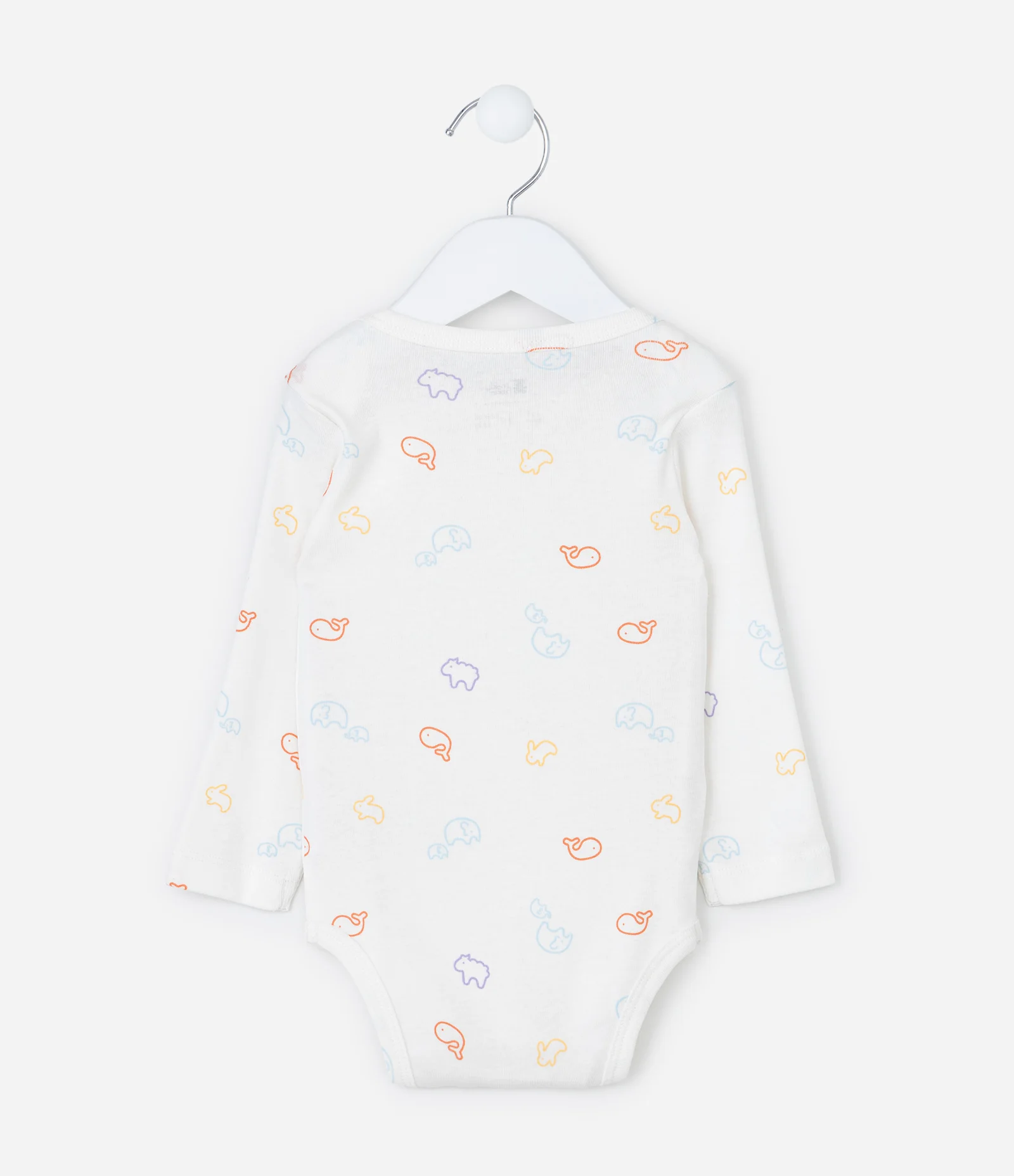 Body Infantil em Ribana com Estampa Bichinhos - Tam RN a 18 meses Branco 2