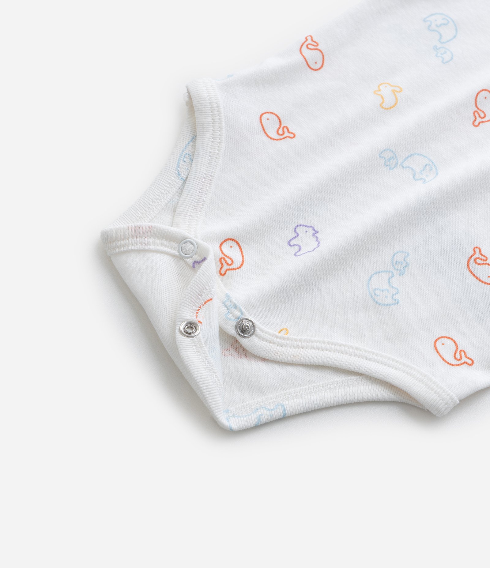Body Infantil em Ribana com Estampa Bichinhos - Tam RN a 18 meses Branco 5