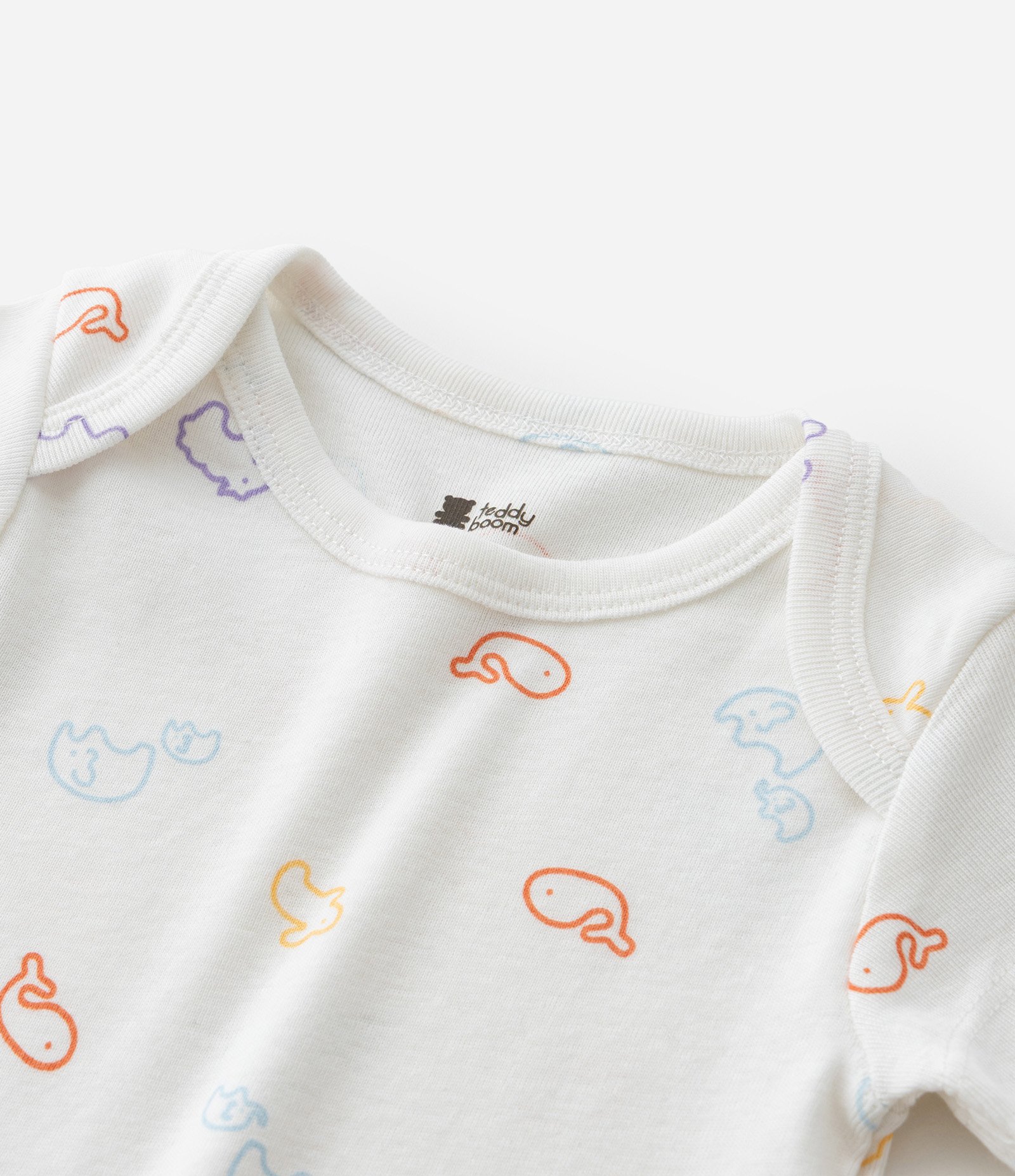 Body Infantil com Estampa de Mini Baleias - Tam RN a 18 meses Branco 6