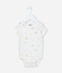 Body Infantil com Estampa de Mini Baleias - Tam RN a 18 meses
