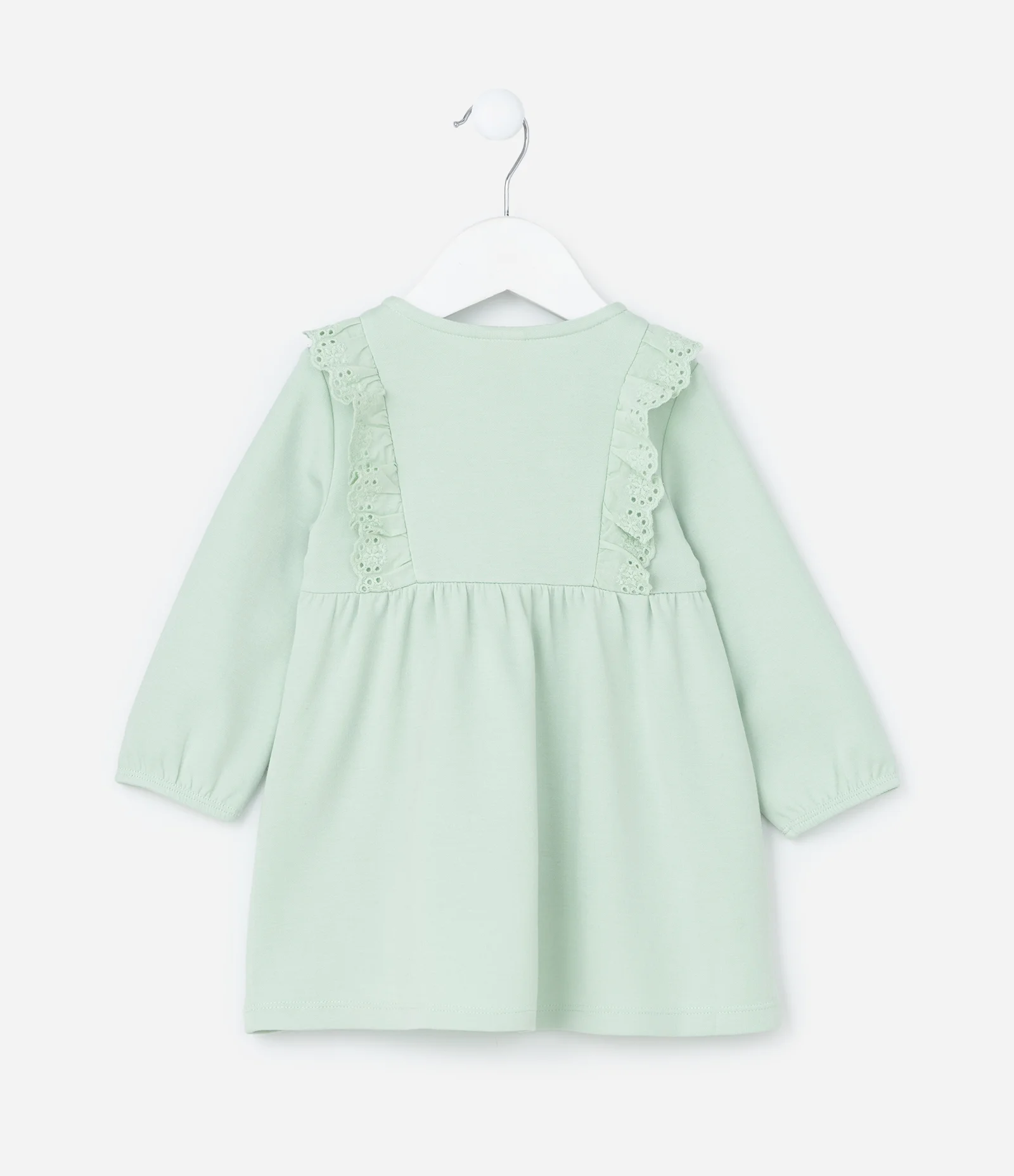 Vestido Infantil com Babadinhos e Calcinha - Tam 0 a 18 meses Verde 4