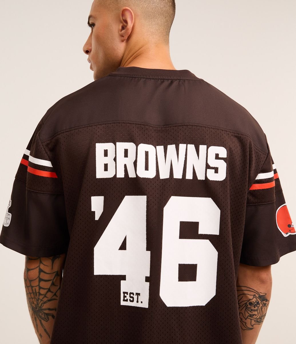 Camiseta Esportiva em Tecnologia Dry NFL Browns Marrom