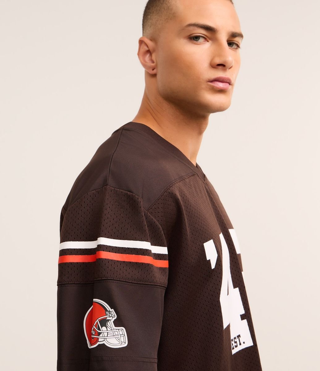 Camiseta Esportiva em Tecnologia Dry NFL Browns Marrom