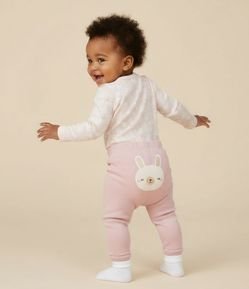 Conjunto Infantil em Suedine com Bordado de Coelha - Tam RN a 18 meses