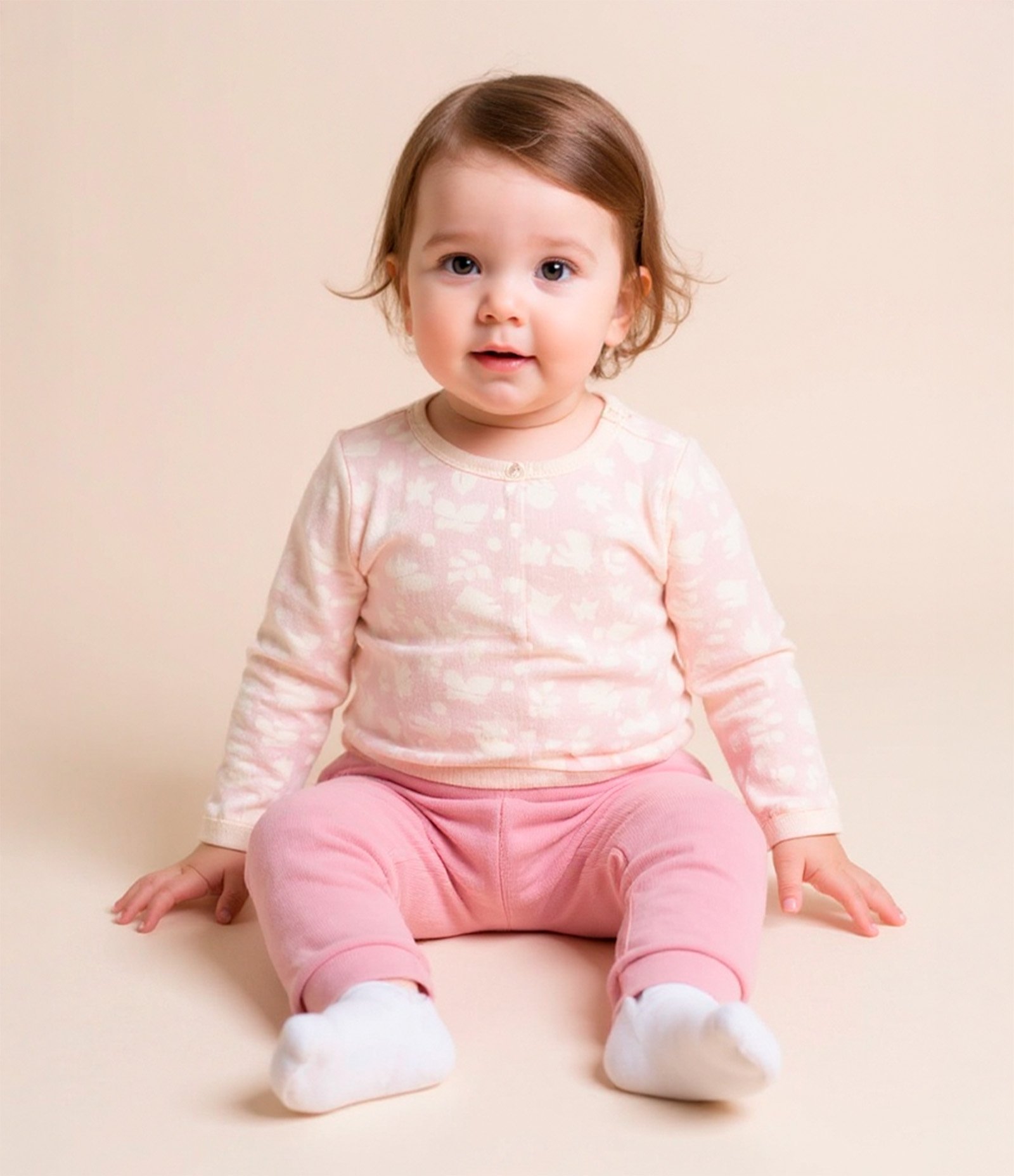 Conjunto Infantil em Suedine com Bordado de Coelha - Tam RN a 18 meses Rosa 2