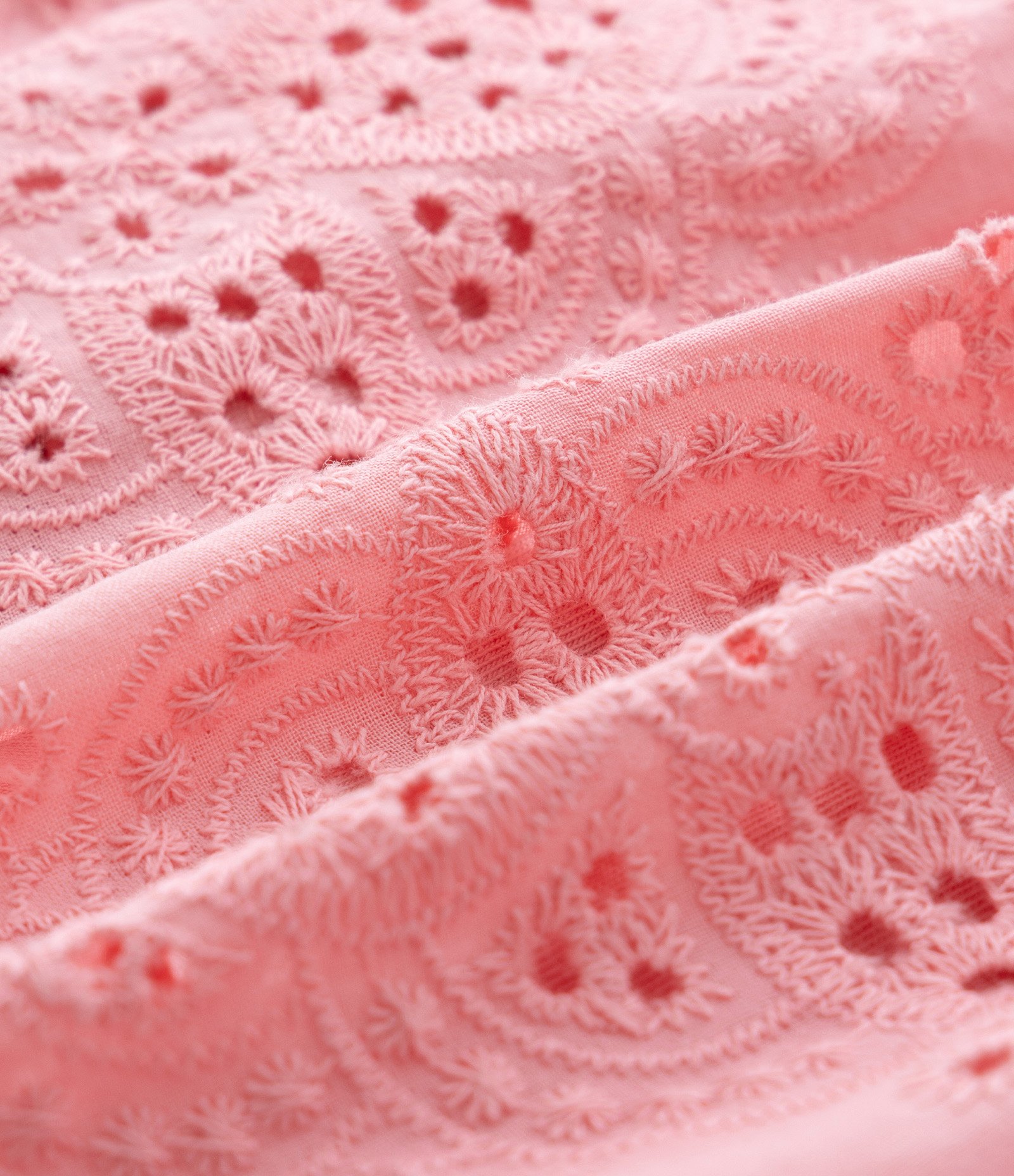 Vestido Body Infantil com Babado Broderie - Tam 0 a 18 meses Rosa 5