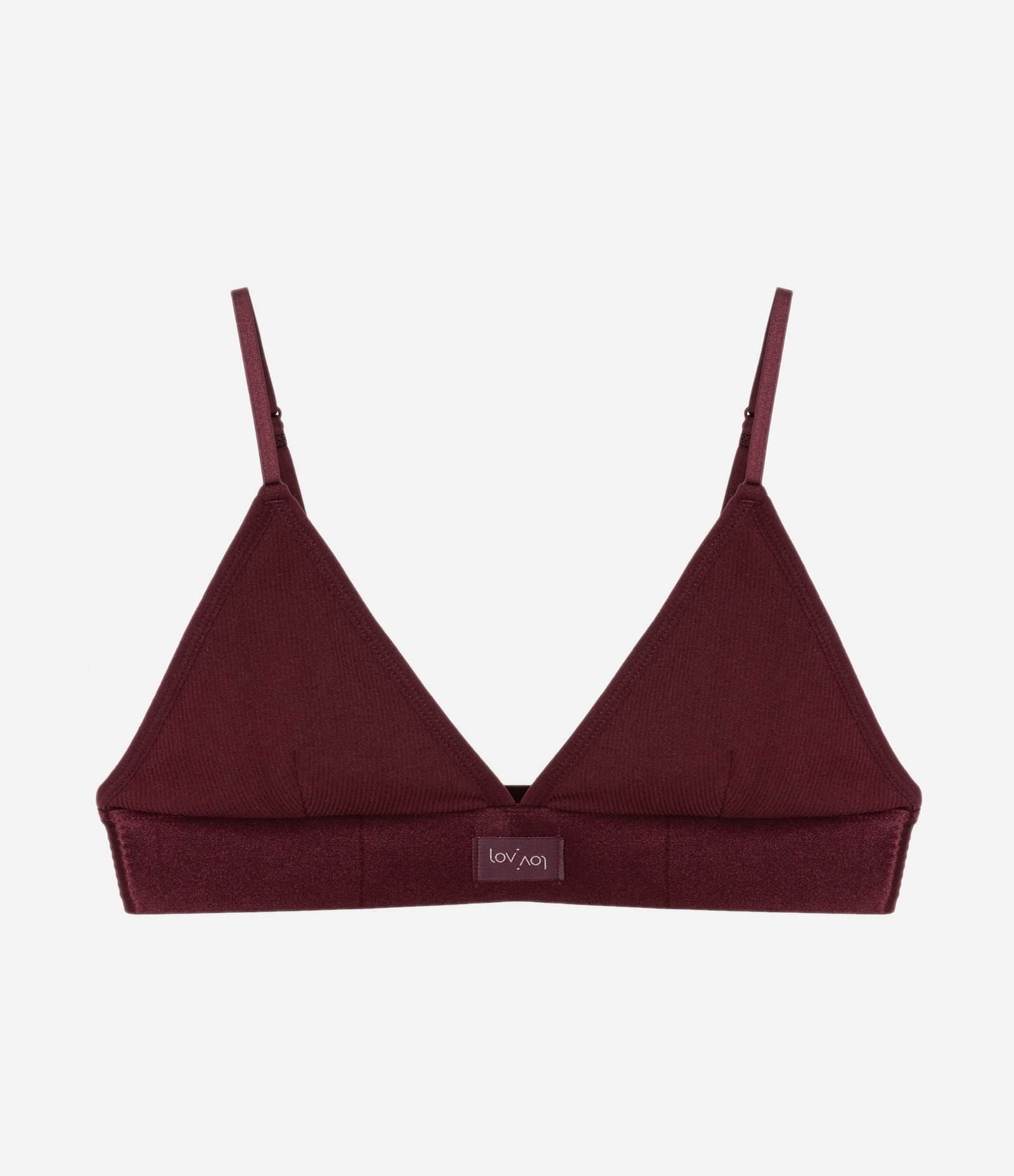 Sutiã Top Triângulo Texturizado em Poliamida Seamless Bordô 5