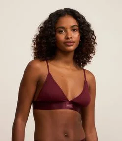 Sutiã Top Triângulo Texturizado em Poliamida Seamless