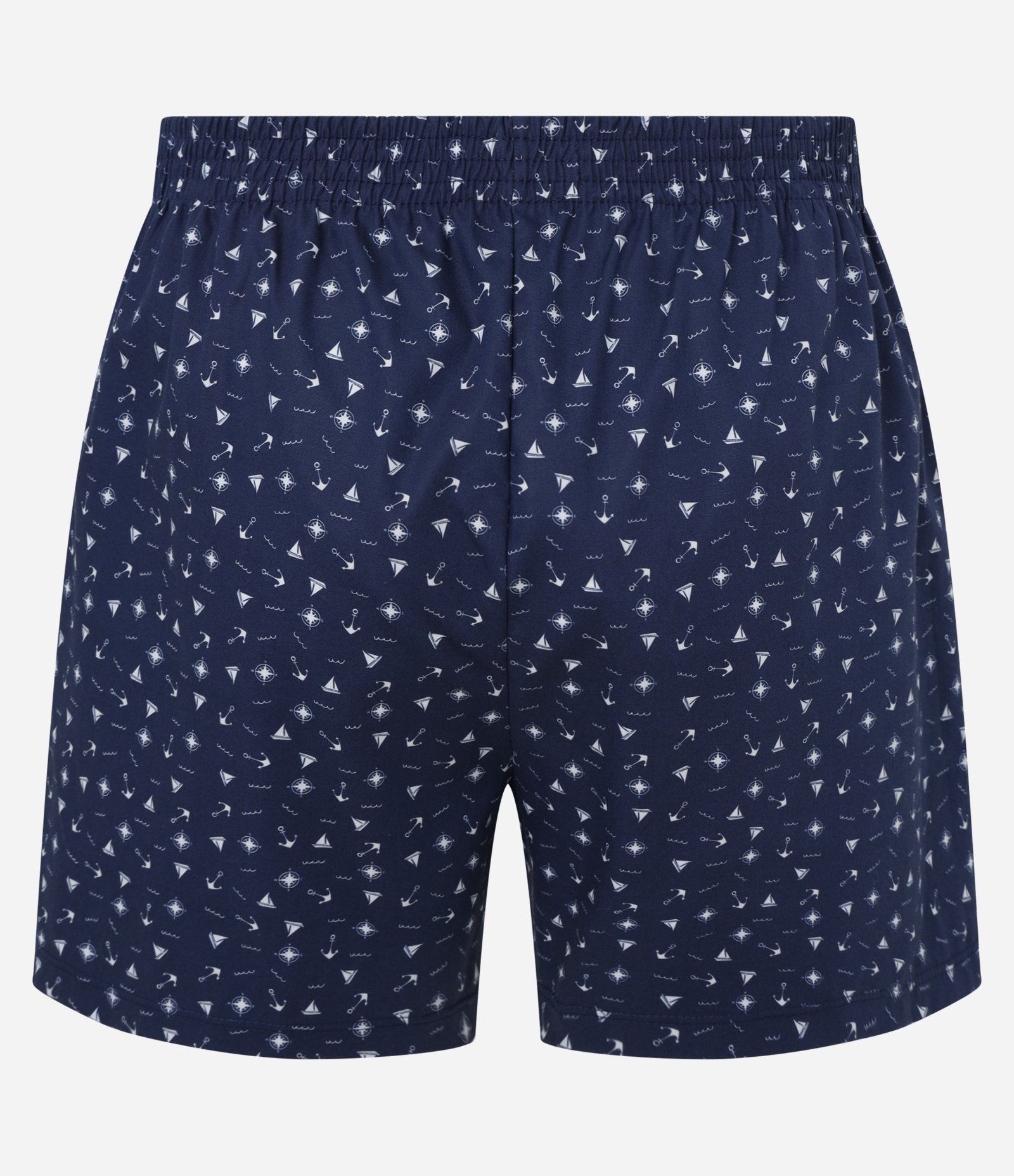 Cueca Samba Canção em Tricoline com Estampa de ícones Azul 2