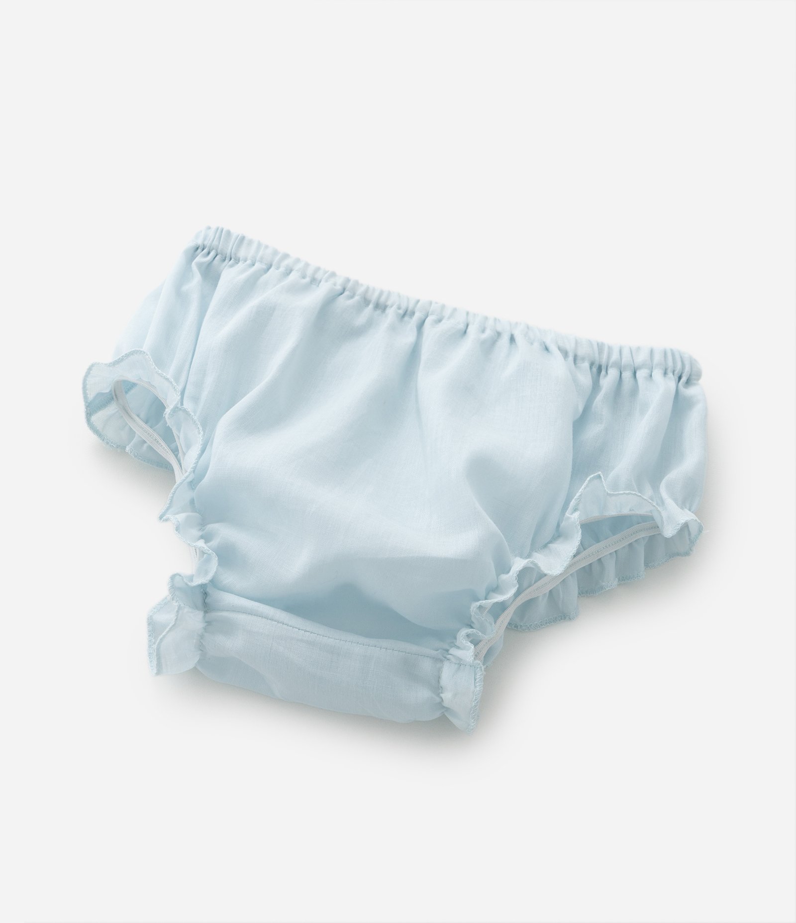 Vestido Infantil em Broderie Estampado de Margaridas com Calcinha - Tam 0 a 18 meses Azul 8