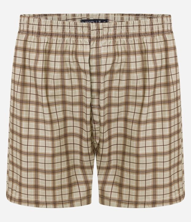 Cueca Samba Canção em Tricoline com Estampa Xadrez