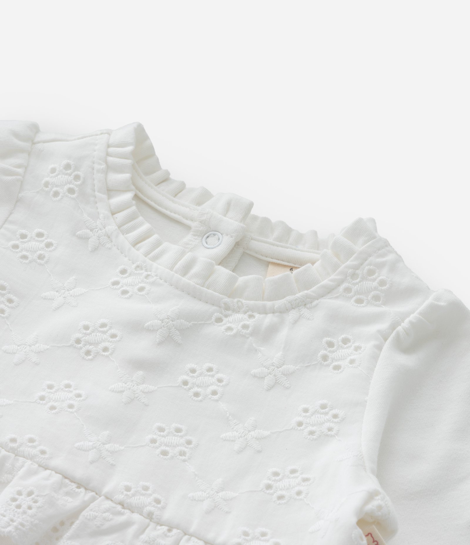 Conjunto Infantil com Babadinho e Textura em Broderie - Tam 0 a 18 meses Branco/Azul 12