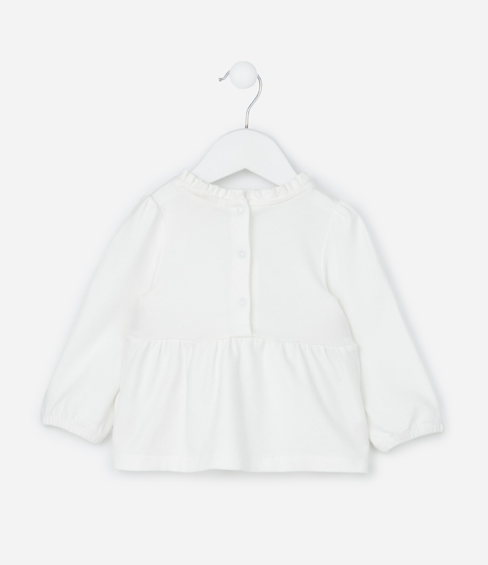 Conjunto Infantil com Babadinho e Textura em Broderie - Tam 0 a 18 meses Branco/Azul 5