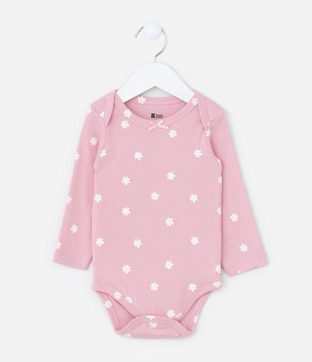 Body Infantil com Estampa Margaridas - Tam RN a 18 Meses