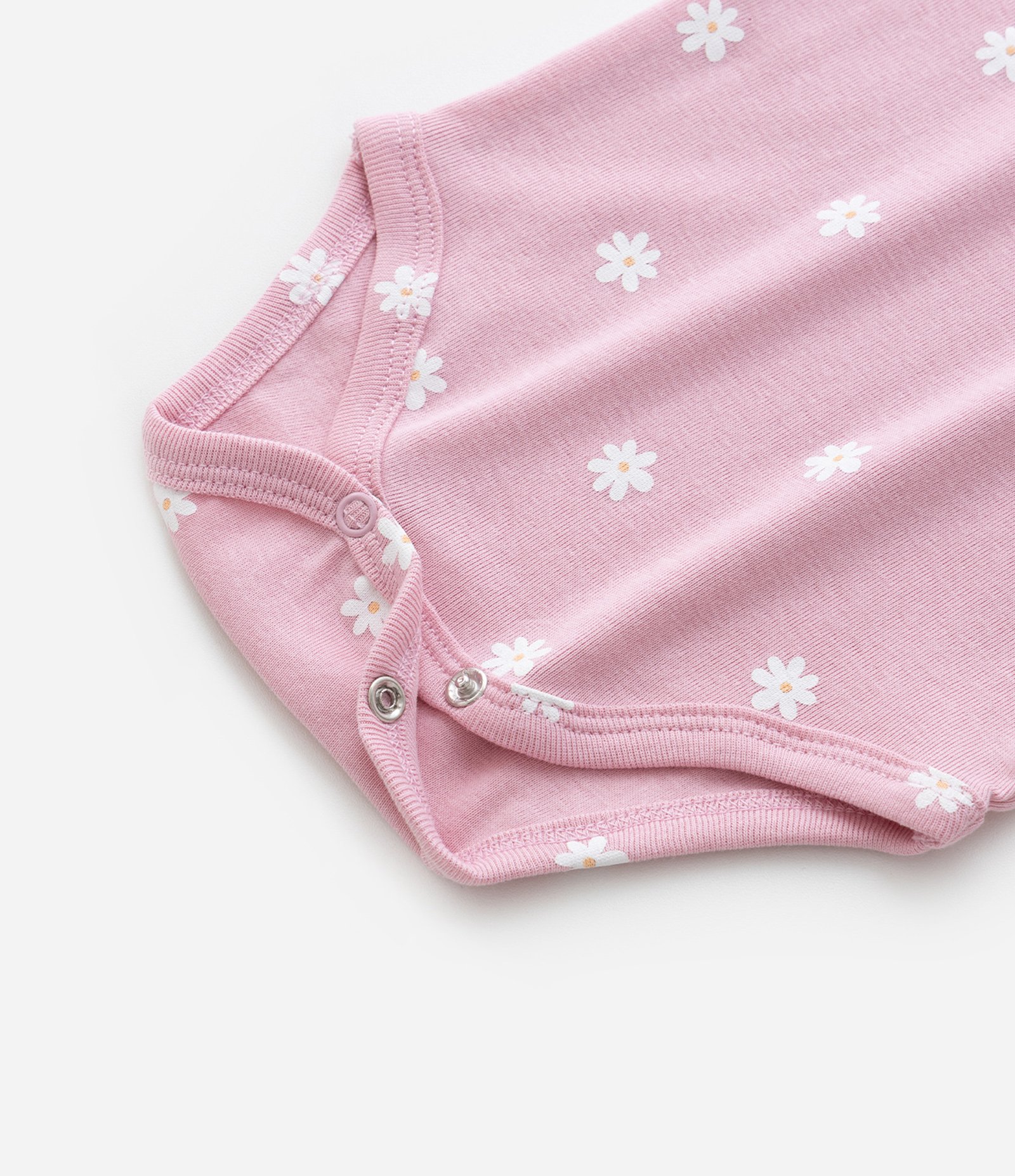 Body Infantil com Estampa Margaridas - Tam RN a 18 Meses Rosa 4