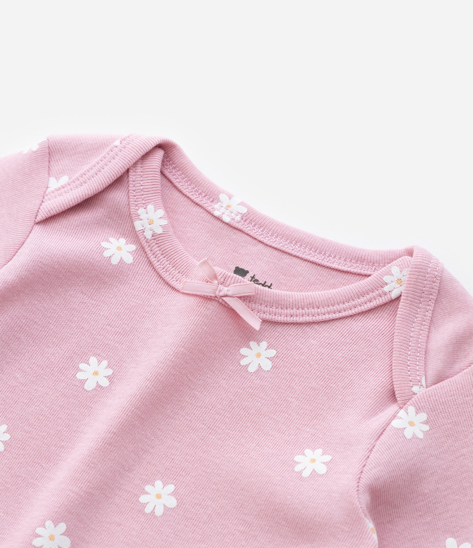 Body Infantil com Estampa Margaridas - Tam RN a 18 Meses Rosa 6