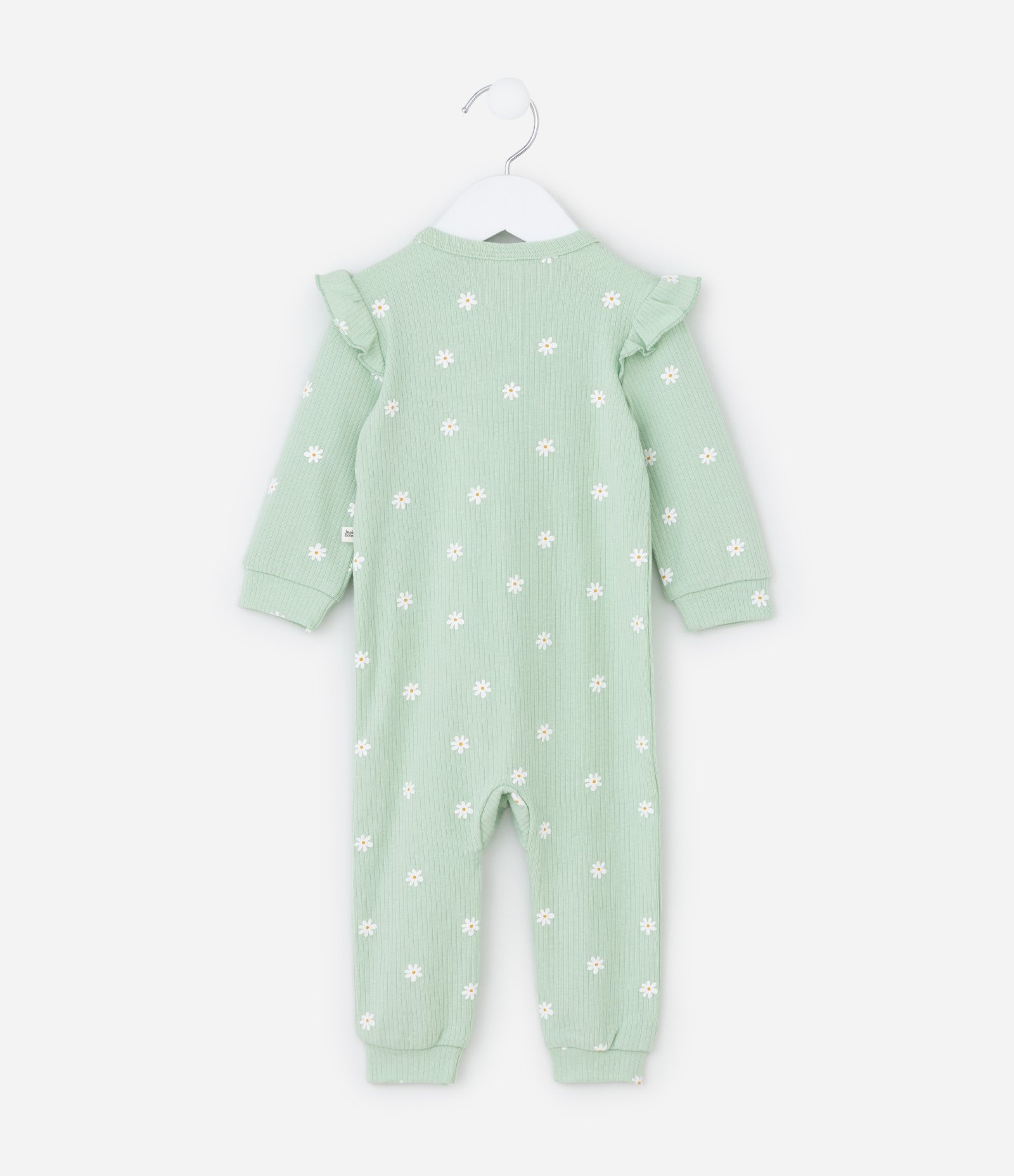 Macacão Infantil Canelado com Babadinhos - Tam RN a 18 meses Verde 4