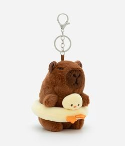 Chaveiro Infantil com Pelúcia Capivara na Boia - Tam Único
