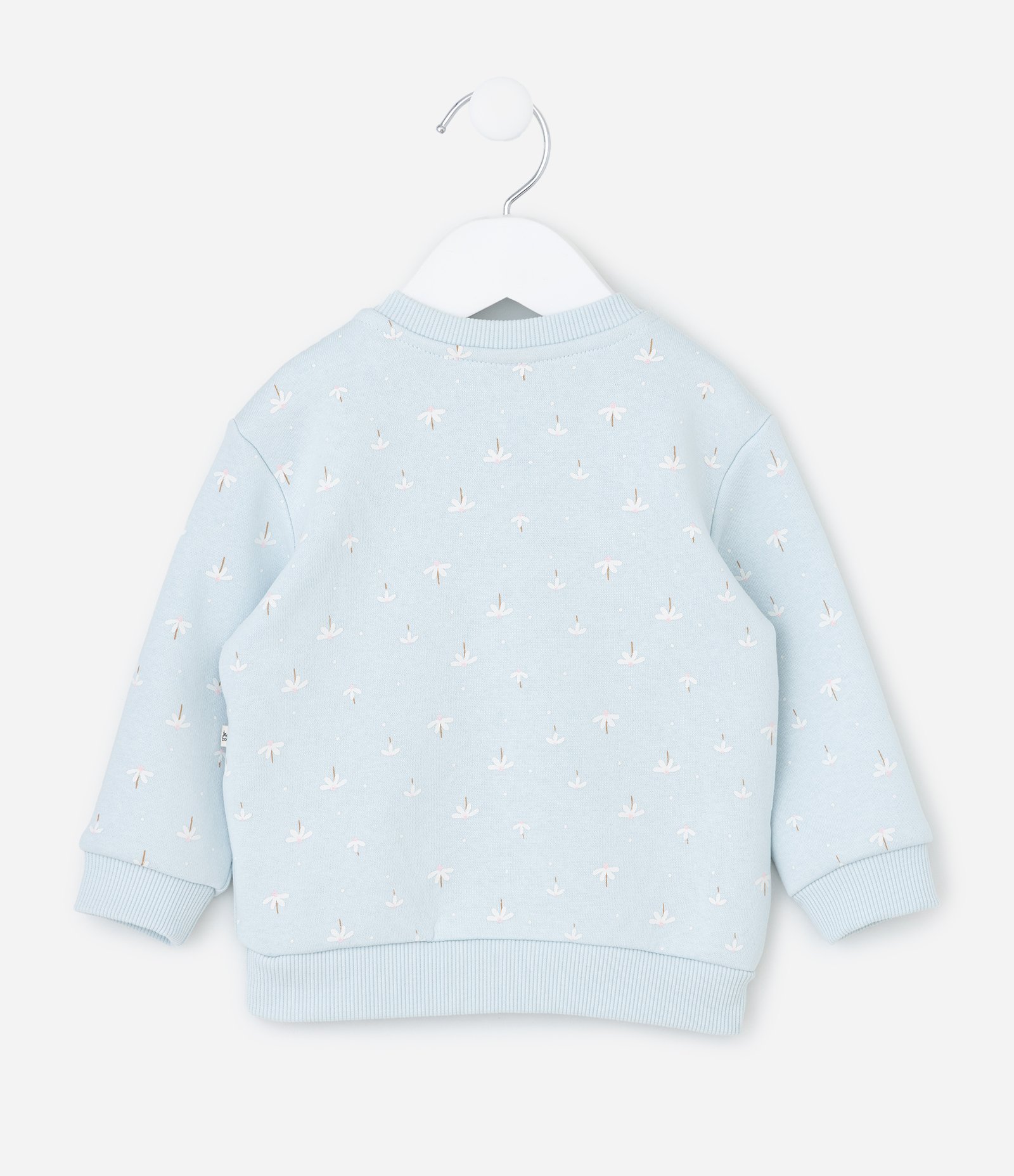 Casaco Fechado Infantil em Moletom com Bordado de Bichinhos  - Tam 0 a 18 Meses Azul 2