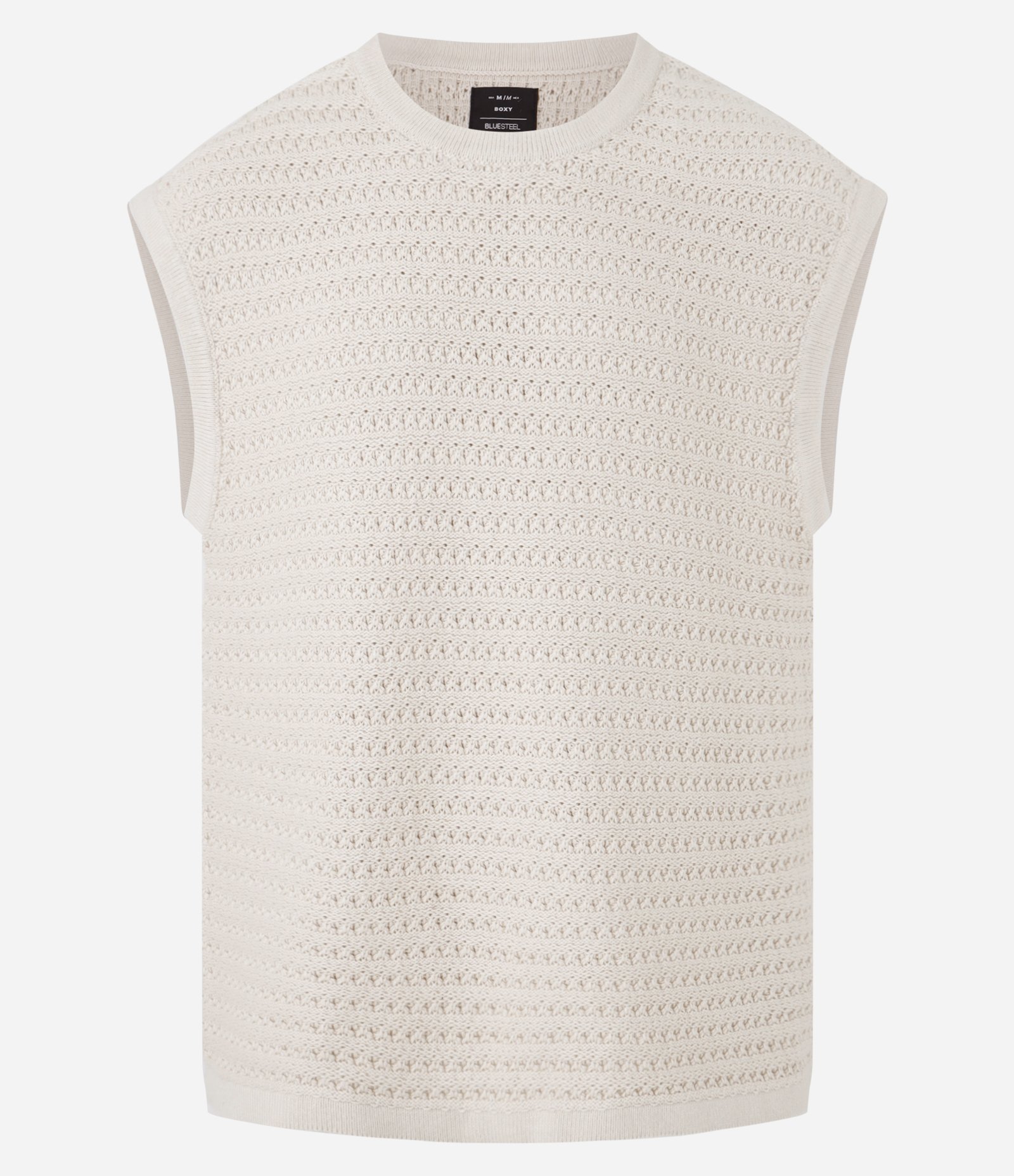 Regata Boxy Texturizada em Tricô Bege 5