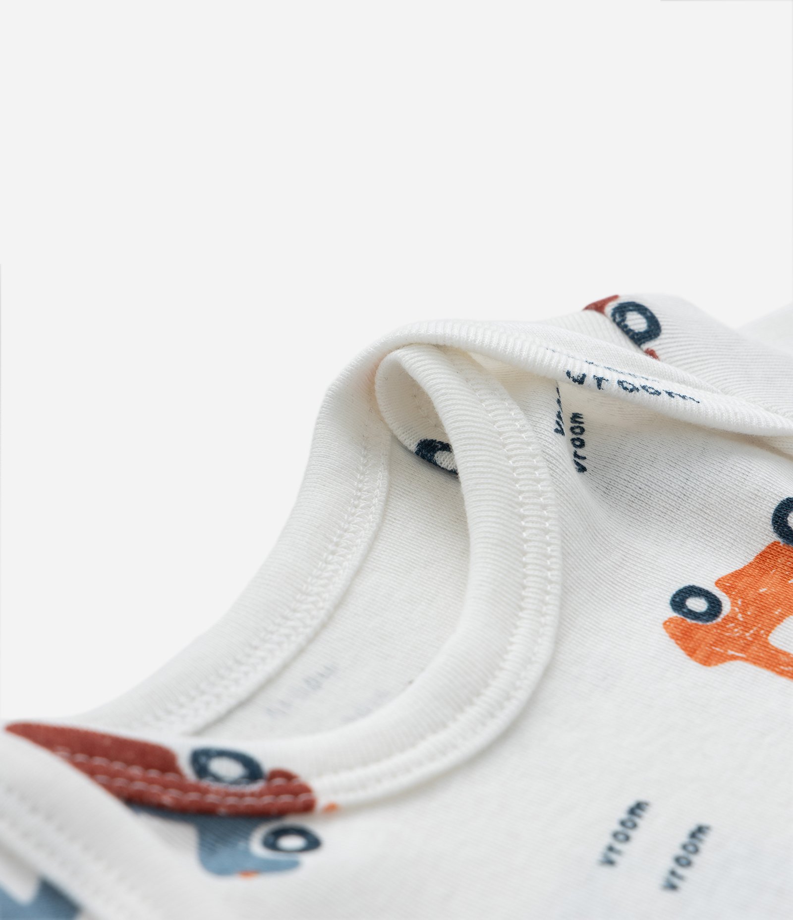 Body Infantil em Algodão com Estampa Carrinhos - Tam RN a 24 meses Branco 5