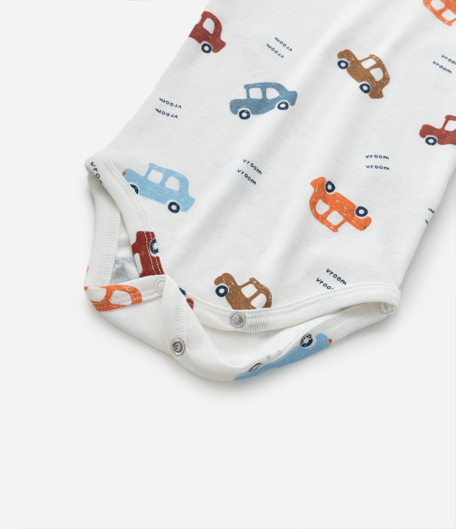 Body Infantil em Algodão com Estampa Carrinhos - Tam RN a 24 meses Branco 6