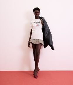 Camiseta Oversized em Algodão com Estampa 
Corvette 63